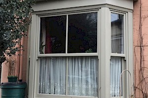 Grey sliding sash window installation in Sheffield
